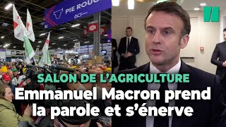 Au Salon de l’Agriculture marqué par des heurts Emmanuel Macron appelle « au calme » [upl. by Aiet]