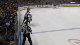 Rasmus Dahlin ROCKS Brad Marchand and scrum ensues [upl. by Aidnama]