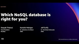 AWS reInvent 2021  Which NoSQL database is right for you [upl. by Edith787]