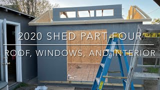 Building a Costco Yardline Stirling Shed Part 4 Roofing Windows and Interior [upl. by Horbal]