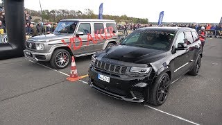 MercedesBenz G63 AMG vs Jeep Trackhawk Manhart GC800 [upl. by Revilo459]