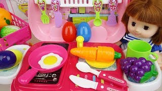 Baby doll Kitchen cart cooking toys baby doli play [upl. by Erbua]