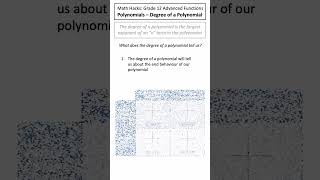 Degree of Polynomials  Grade 12 Advanced Functions Math Hacks [upl. by Ahsirtak]