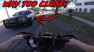 CRAZY Cops Run Into ILLEGAL ATV amp Dirtbike Riders  Bikes VS Cops 24 [upl. by Brindell]