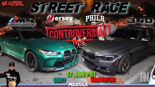 BMW G82 M4 JERSEY VS 340 F30 PHILLY IT GOT HEATED AT THE LINE JUMP OR A RACE [upl. by Nnanaej]