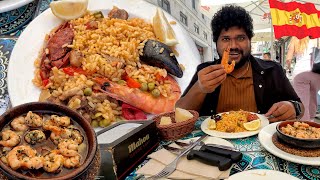 Spain’s MOST ICONIC PAELLA amp BUTTER PRAWN 🔥  Thalapathy Shooting Spot in Madrid  Foodie Prabu [upl. by Addiel]