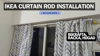 Ikea Curtain Rods Installation  Detailed Instructions [upl. by Brucie971]