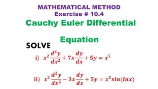 Cauchy Euler differential equation solve x2y7xy5yx5 Cauchy Euler equation by sm yusuf [upl. by Eada]