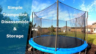 Simple Way To Take Down A Trampoline  By Yourself  Trampoline Disassemble [upl. by Idel662]