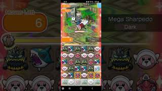 UX600 Mega Sharpedo 523K 866 Itemless attempt  Pokémon Shuffle [upl. by Ecnadnak478]