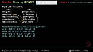 Match ListI with ListIIListI ListIIDrug class Drug moleculea Antacids i Salvarsanb An [upl. by Konstanze]