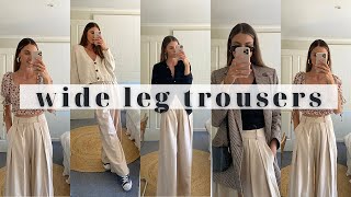 Styling WIDE LEG TROUSERS multiple ways [upl. by Ativahs]