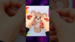 Cute Teddy Sticker Book Decorating shorts short sticker teddy paperdiy satisfying diy [upl. by Fauver]