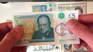 A Guide To The £5 Polymer Banknote Including Rare AA01 Note [upl. by Sudoeht]