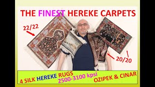 Collection of Finest Turkish Hereke Rugs  4 Examples of 2020 Silk Carpets  25003100kpsi [upl. by Lebezej]