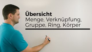 Übersicht Menge Verknüpfung Gruppe Ring Körper algebraische Strukturen  Mathe by Daniel Jung [upl. by Aytak]