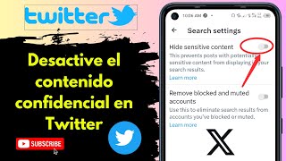 Cómo desactivar contenido sensible en TwitterX  Desactiva el contenido sensible de Twitter [upl. by Nauqel]