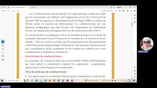 La théorie Constructivisme Le Diplôme professionnel en éducation de FLE [upl. by Arrat]