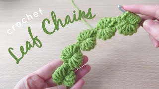 How to Crochet a Leaf into Chains 🌿 [upl. by Leno]