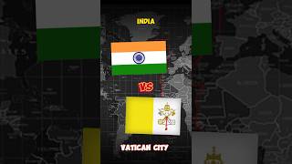 India vs Vatican city  General comparison  viral statecomparison shortsviral history compare [upl. by Bolen295]