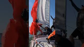 J24 spinnaker hoist for the winning regatta sailing lifehacks [upl. by Jael]