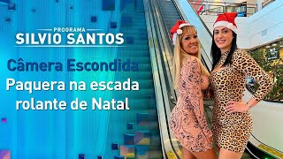 Paquera na Escada Rolante de Natal  Christmas Love Escalator Prank  Câmeras Escondidas 251222 [upl. by Natehc]