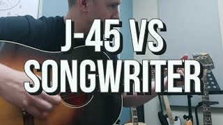 Gibson guitar comparison A Gibson True Vintage J45 vs a Gibson Songwriter [upl. by Swagerty]