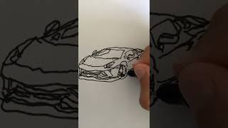 Drawing Lamborghini sketch 🚗🚗viralvideo shorts lamborghini drawing sketch [upl. by Lindsy]