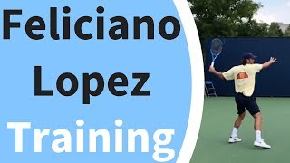 Feliciano Lopez Training in HD Slow Motion and Real Time  Toronto Canada  August 4 2018 [upl. by Esalb]