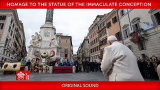 8 December 2024 Homage to the Statue of the Immaculate Conception  Pope Francis [upl. by Klingel]