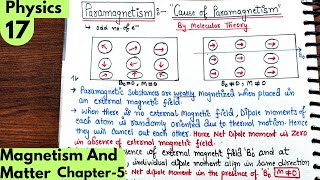 17 Cause of Paramagnetism and Ferromagnetism Magnetism and matter Class12 Physics neet jee [upl. by Quita87]