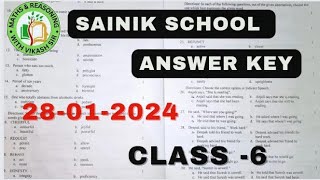 Sainik school 2024 paper solution and answer key  Sainik school class 6 answer key  aissee 2024 [upl. by Notlaw]