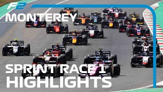 F2 Sprint Race 1 Highlights  2021 Monterey Grand Prix [upl. by Llacam]