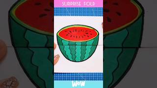 Surprise Fold Drawing easy🍉 easydrawing simpledrawing surprise drawing shorts [upl. by Grata]