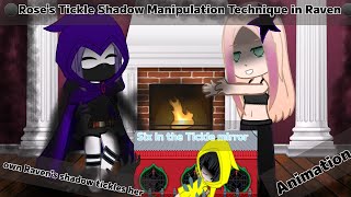 Raven tickled by her own shadow🖤Six in the tickle mirror⌛ Animation [upl. by Nahsez]