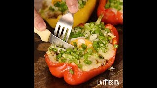 🌶️ MORRON al HORNO 💥 con QUESO y HUEVO 🌶️ [upl. by Notla527]