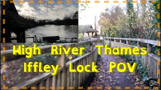 4k POV Iffley Lock Oxford after heavy rain [upl. by Ayot]