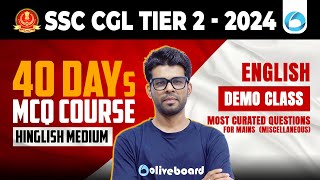 40 Days MCQ Course SSC CGL Tier 2  2024  Hinglish Medium  Miscellaneous  English Demo Class [upl. by Halsted]