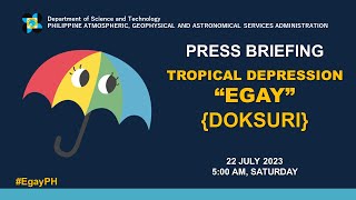 Press Briefing Tropical Depression quotEgayPHquot Update Saturday 500AM  July 22 2023 [upl. by Atnuhs756]