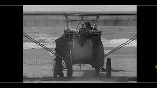 Jacob Sellmers Flivver airplane taking off from Stinson Beach Calif [upl. by Lonnie232]