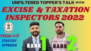 Punjab Excise amp Taxation Inspector Rank 1 Kanav Sharma amp Rank 2 Harsimran Singh  Topper’s Talk [upl. by Kauslick]