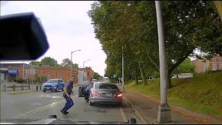 Mass State Police trooper gets dragged by car [upl. by Yorle9]