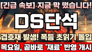 DS단석 주가전망 ‘주당 2주’ 무상증자 결정 신주 매입 권리 생기는 22일 이후부터 세력 본격적으로 움직인다 자회사 DS첨단소재 DS이앤이 합병 임박 DS단석완벽분석 [upl. by Rodie]