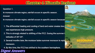 Exercise Class 11 Geography 4 Climatic Regions  std 11 geography 4 yoghclasses [upl. by Clerc]