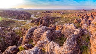 Fly around Purnululu National Parks epic beehive domesBungle Bungles [upl. by Esital]