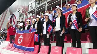 Supporters of North Korea are singing the national anthem before the game against Saudi Arabia [upl. by Laeynad516]