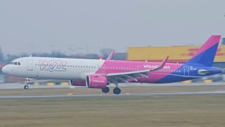 Wizz Air Airbus A321Neo rainy landing in BUD [upl. by Gavrielle]