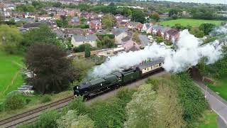 35028 Clan line passes Beacon Lane Exeter on the 0714 Waterloo to Exeter 1Z28 12 October 2024 video [upl. by Anilas]