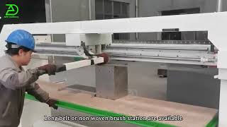 Semiautomatic triangle plate sheet hairline finish long belt sander machine [upl. by Aube918]