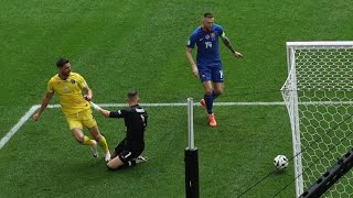 Euro 2024  Slovakia 12 Ukraine Roman Yaremchuk scores late winner to complete comeback win [upl. by Eirrol884]